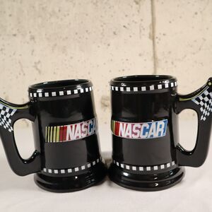 NASCAR Set of Two Large Mugs Sherwood 2004 Coffee Mug Beer Stein 6 Inches Tall